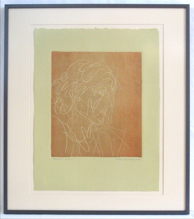 Portrait of Virginia Woolf, Linoleum Block Print 1