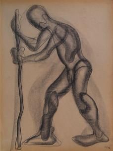 Joel Rosen Graphite Drawing of Four Chairs 2