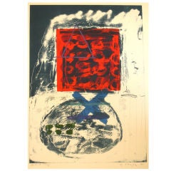 Abstract Expressionist Stone Lithograph, 1974
