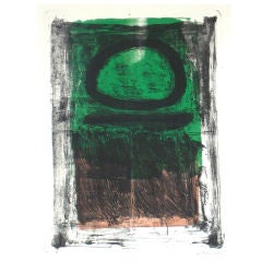 Abstract Expressionist Stone Lithograph, 1965
