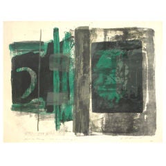 Abstract Expressionist Stone Lithograph, 1965