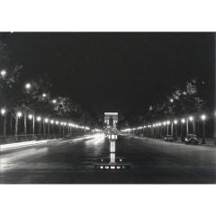 Vintage Roz Joseph 1960s Photograph - Champs Elysees, Arc de Triomphi