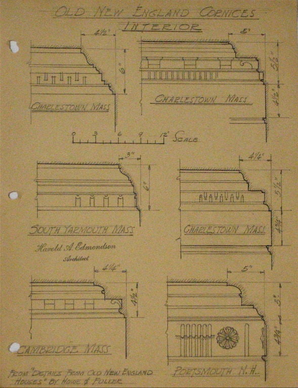 Graphite 1920s Collection of Architectural Drawings, Individually Priced For Sale