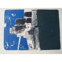 Abstract Expressionist Stone Lithograph, 1962
