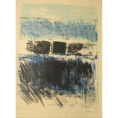 Abstract Expressionist Stone Lithograph, 1962