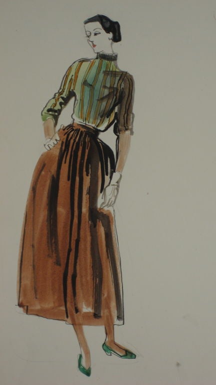 Collection of 1950s Fashion Illustrations, Individually Priced