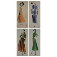 Collection of 1950s Fashion Illustrations, Individually Priced