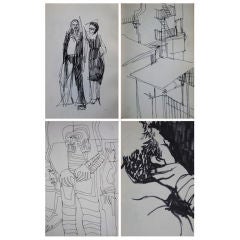 Collection of 1950-1960s NYC Ink Drawings- Individually Priced