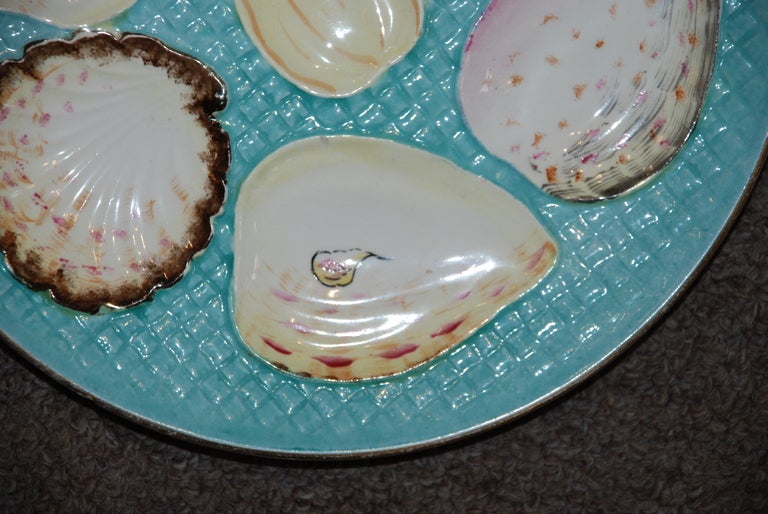 Antique Porcelain Oyster plate, Hand-painted, c.1880