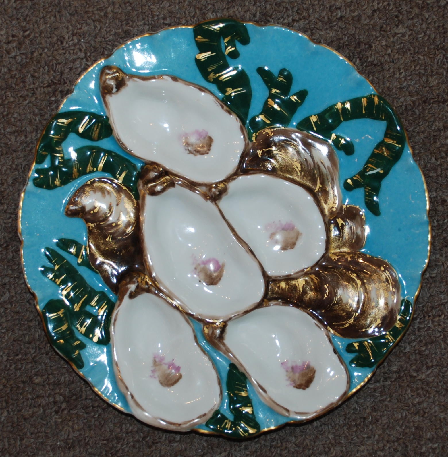 Antique Limoges Porcelain Oyster Plate