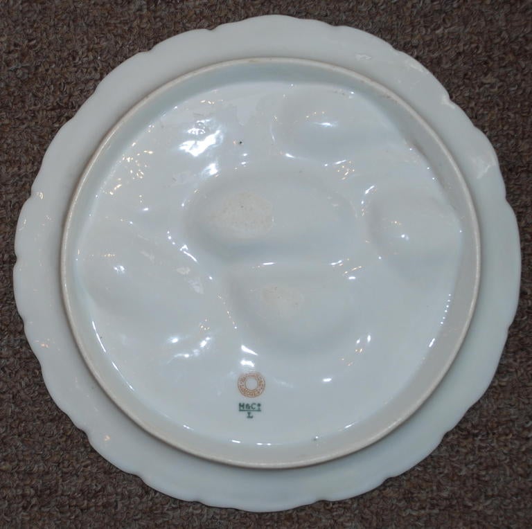 French Antique Limoges Porcelain Oyster Plate