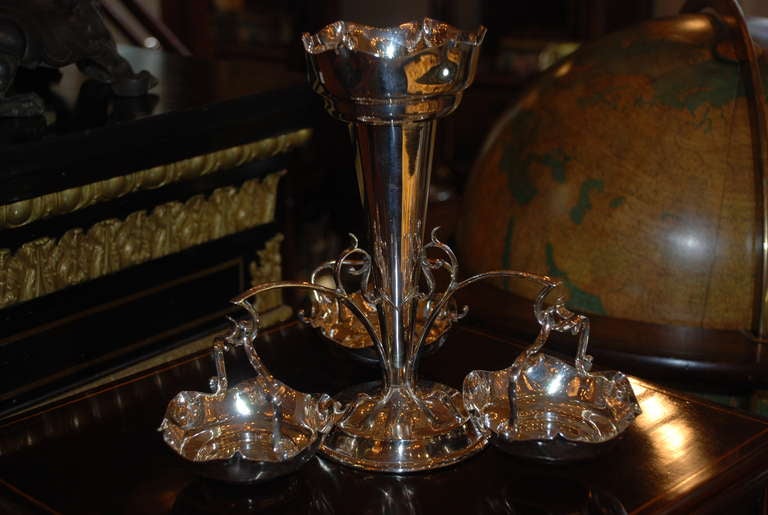 Antique English Sheffield Silver Plated Epergne Circa 1880s