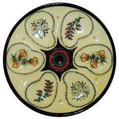Estate French Faience Oyster Plate