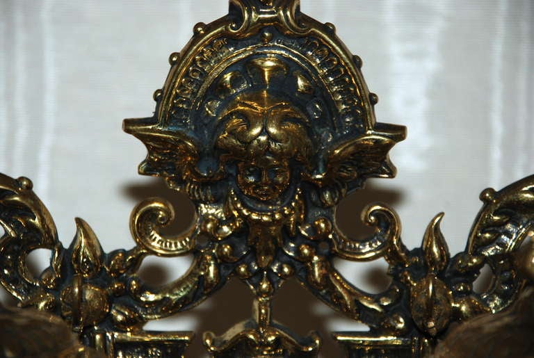 British Antique English Victorian Brass Inkwell