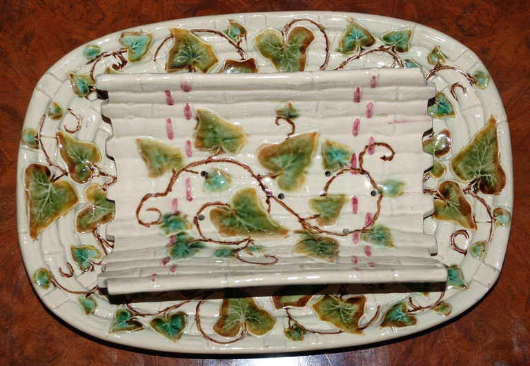French Faience Asparagus server and Tray Circa 1890