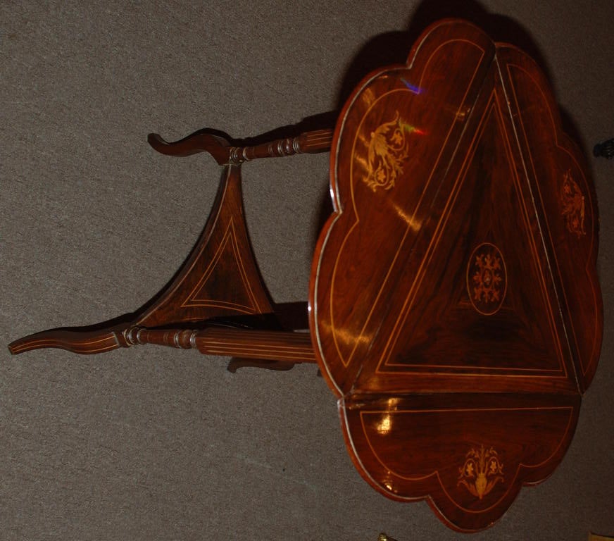 Antique English Rosewood Dropleaf Table, c.1860-1890s