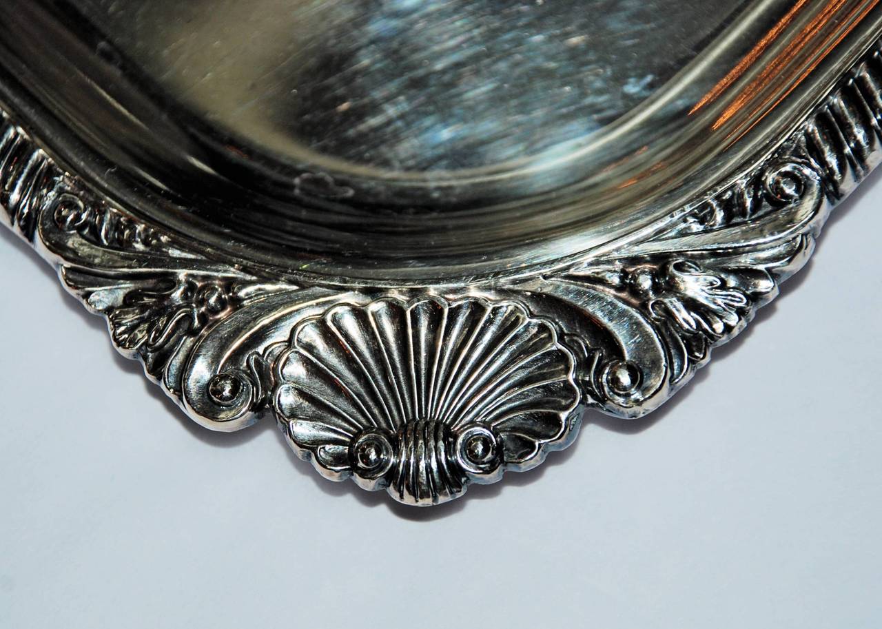 Silver Plated Serving Tray In Excellent Condition In New Orleans, LA