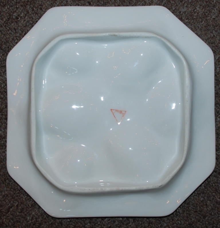 Antique French Handpainted Limoges Oyster Plate, c.1890