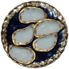 Ancienne assiette à huîtres française Haviland Limoges