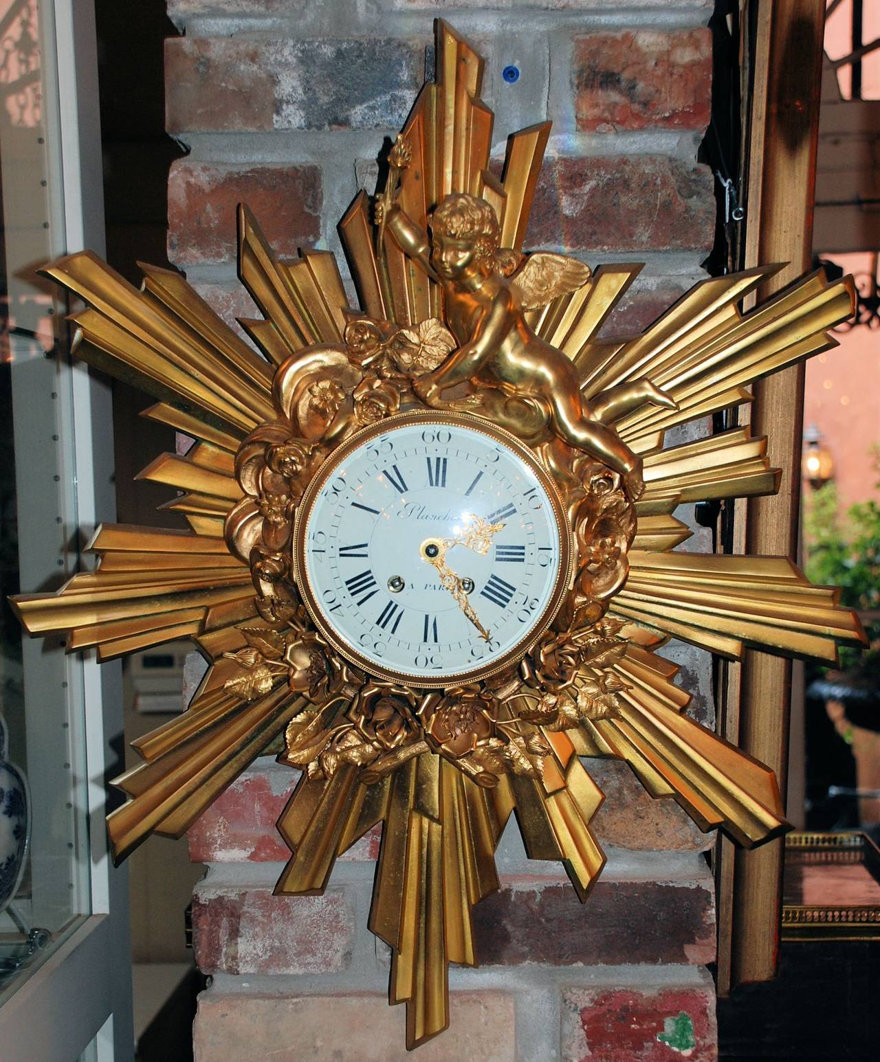 Antique French Belle Epoque Bronze D'ore Clock In Excellent Condition In New Orleans, LA