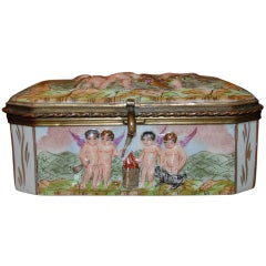 Antique Porcelain Box, manner of "Capo de Monte", c.1880