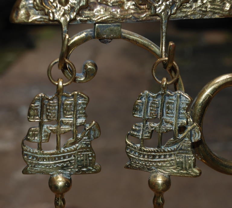 19th Century Antique Brass Firetool Set, c.1890's