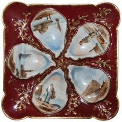 Antique French Oyster Plate, c. 1885