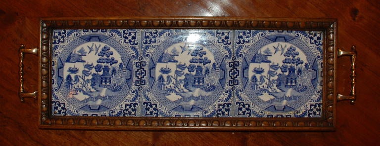 Antique Minton Tile Cordial Tray, c. 1890's