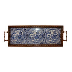 Antique Minton Tile Cordial Tray, c. 1890's