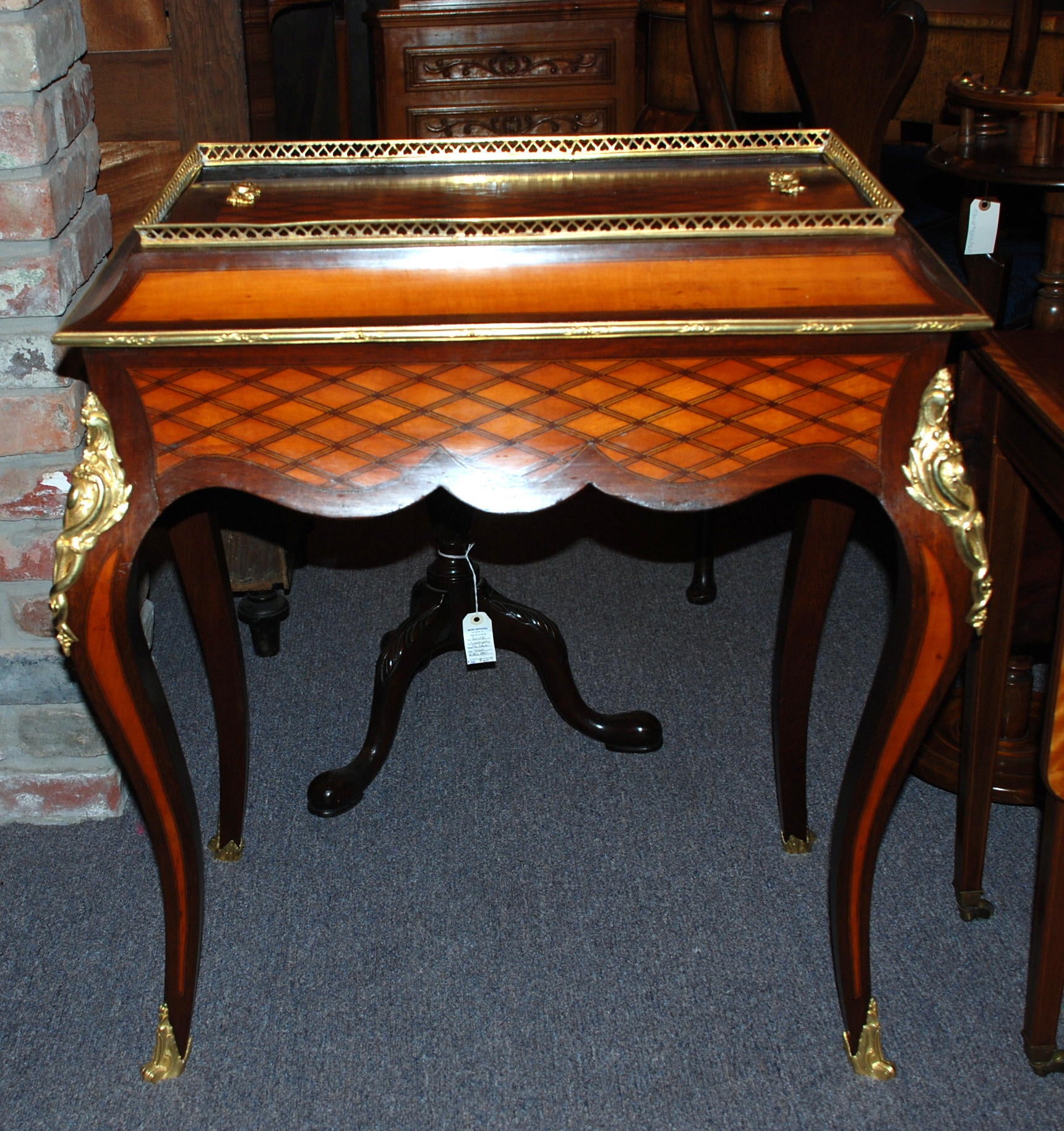 Antique French Satinwood and Mahogany Jardinere, Circa 1870