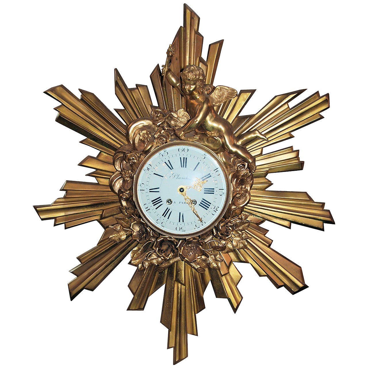 Antique French Belle Epoque Bronze D'ore Clock