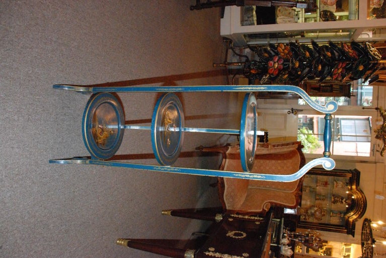 Antique English Lacquer Folding Tea Stand