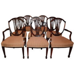 Set of 8 Antique English Hepplewhite Dining Chairs