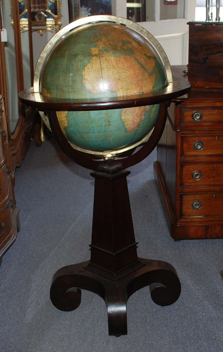 Antique American Celestial Globe on Original Mahogany Stand c. 1914