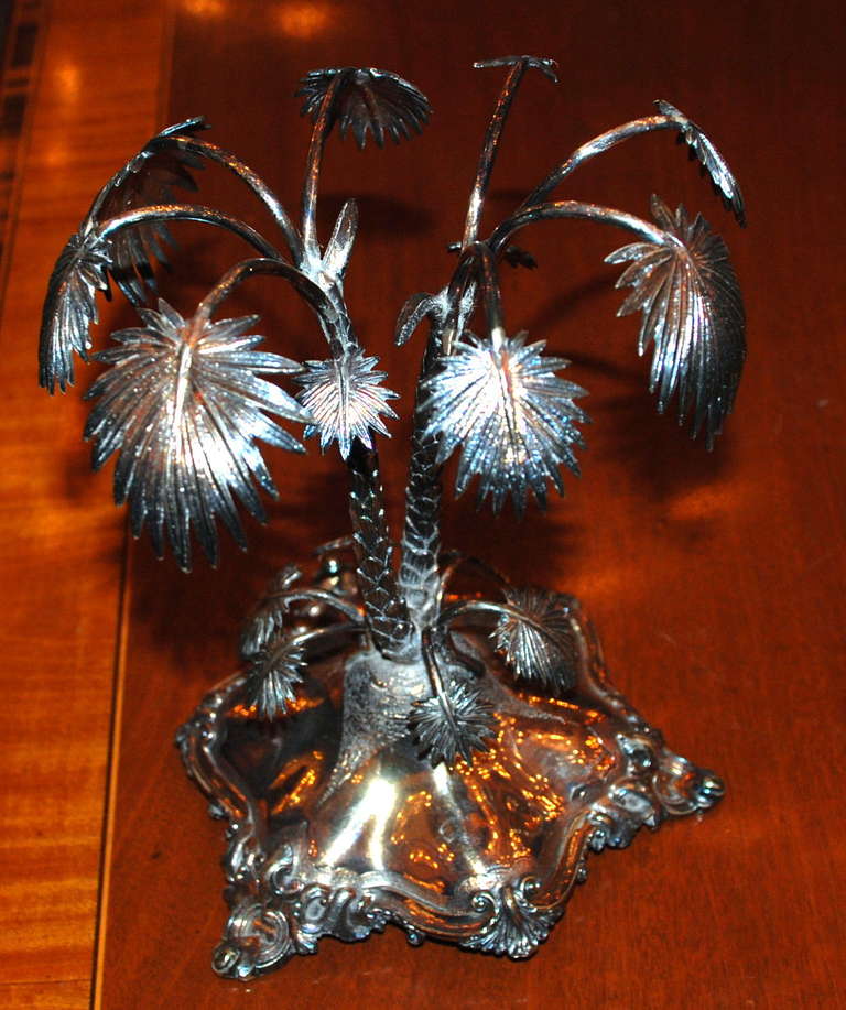 Antique English Sheffield Silver Palm Tree Figurine c. 1900