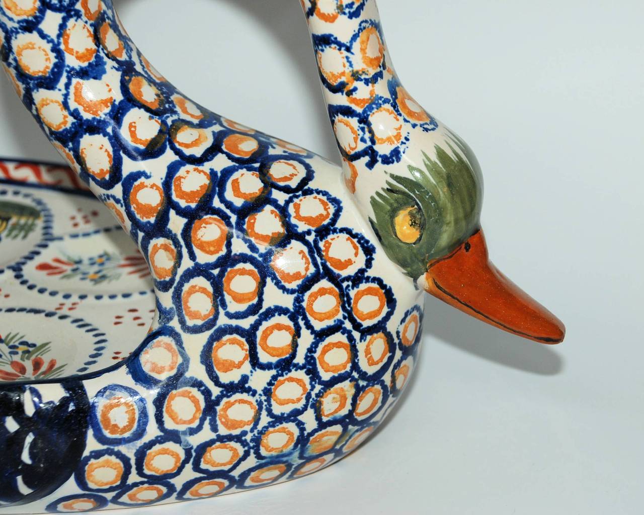 Faience Hand-Painted Egg Cruet Set