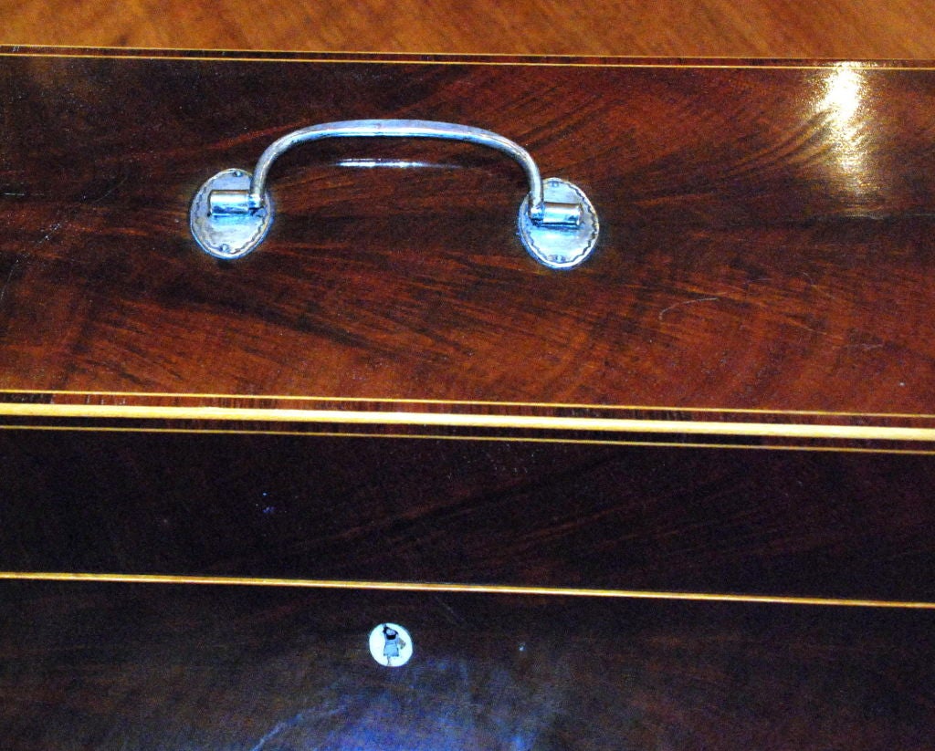 Antique English Flamed Mahogany Tea Caddy
