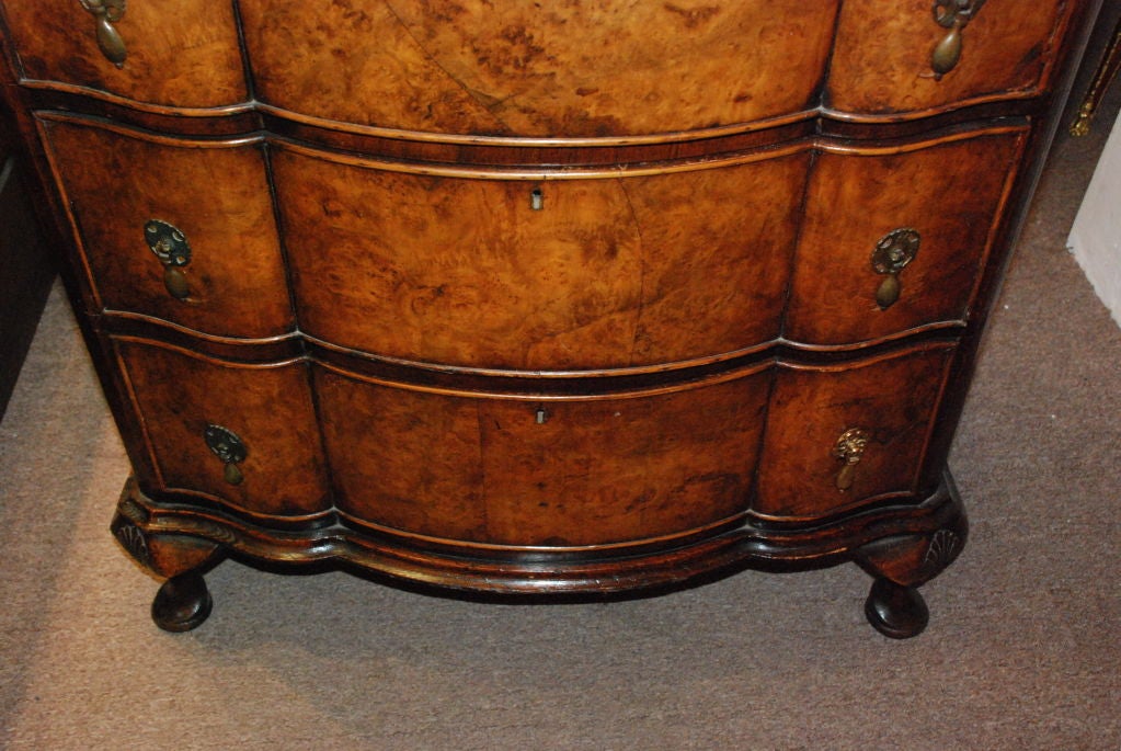 Antique English Burled Black Walnut Chest of Drawers at 1stdibs