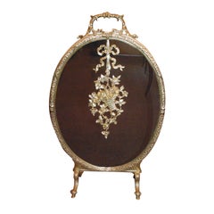 Antique Frencg Bronze Dore Fire Screen