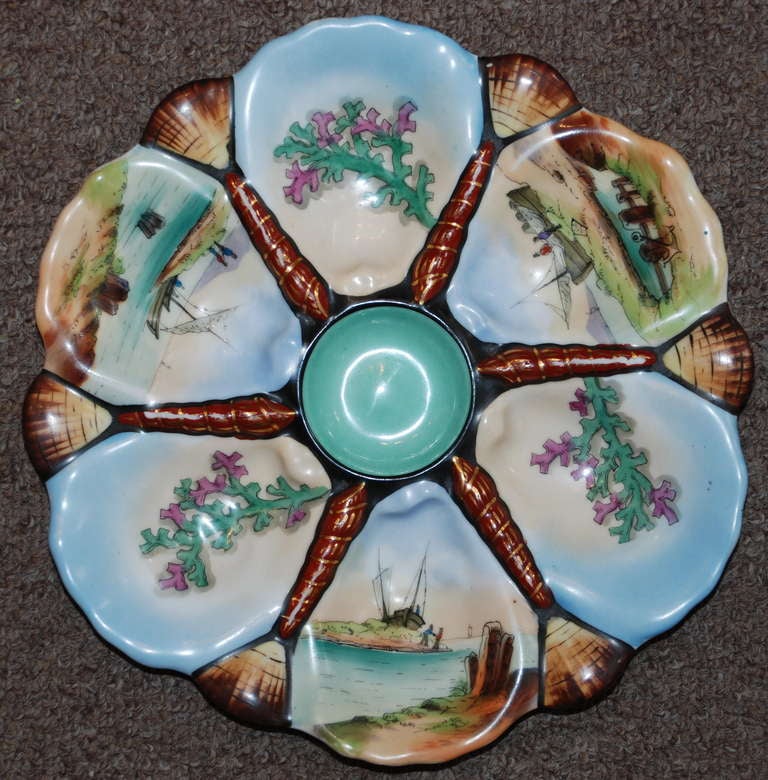 Antique Porcelain Oyster Plate