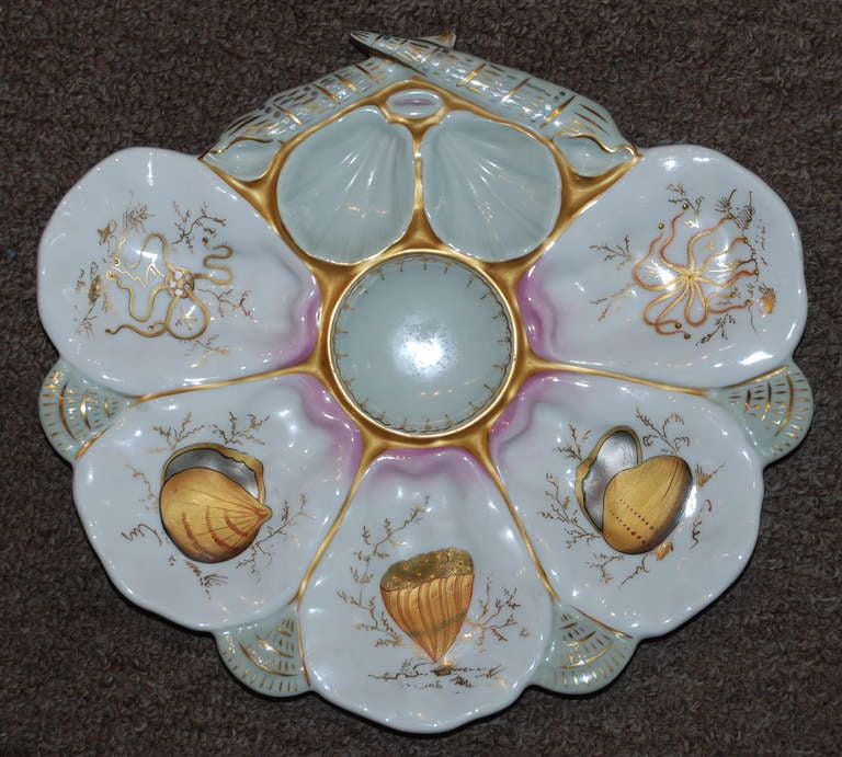 Antique Porcelain Oyster Plate