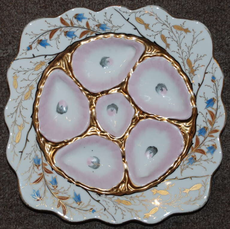 Antique German Porcelain Oyster Plate