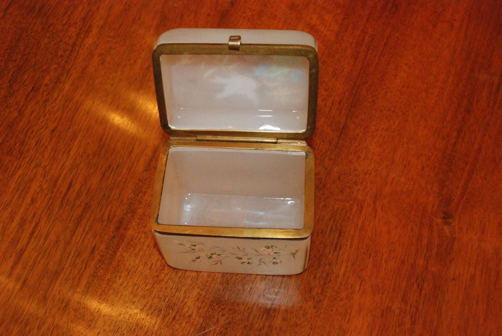 Glass Antique French Opaline Box