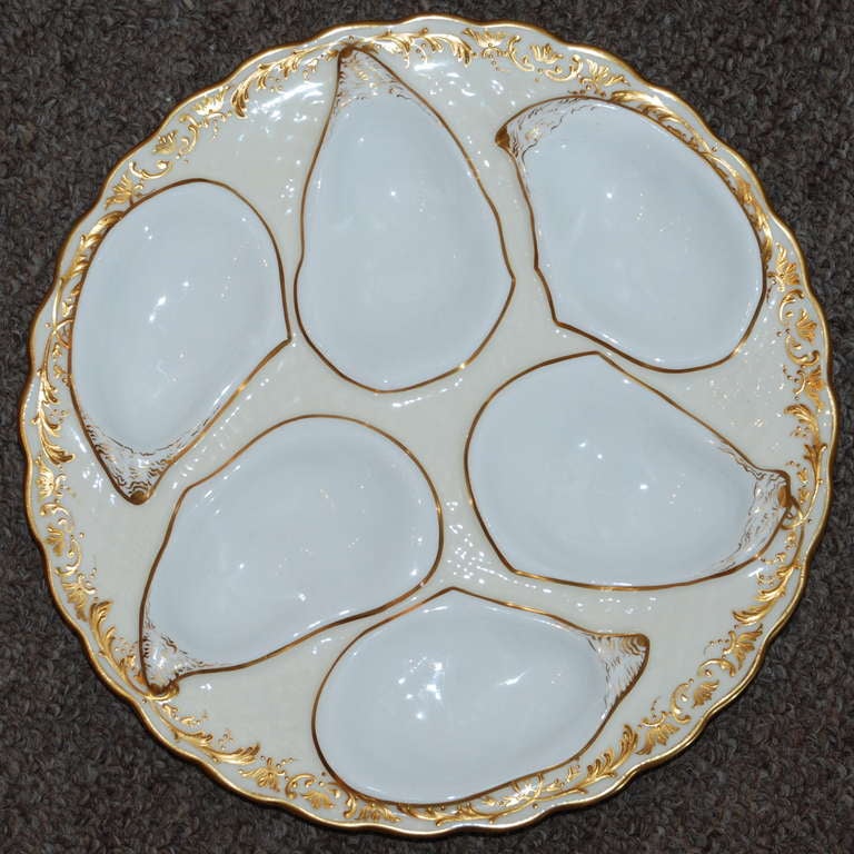Antique English Minton Oyster Plate, made for Gilman Collamore Co., New York, c.1900