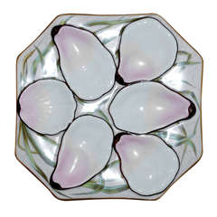 Antique Continental Porcealin Oyster Plate Antique Continental Porcealin Oyster Plate