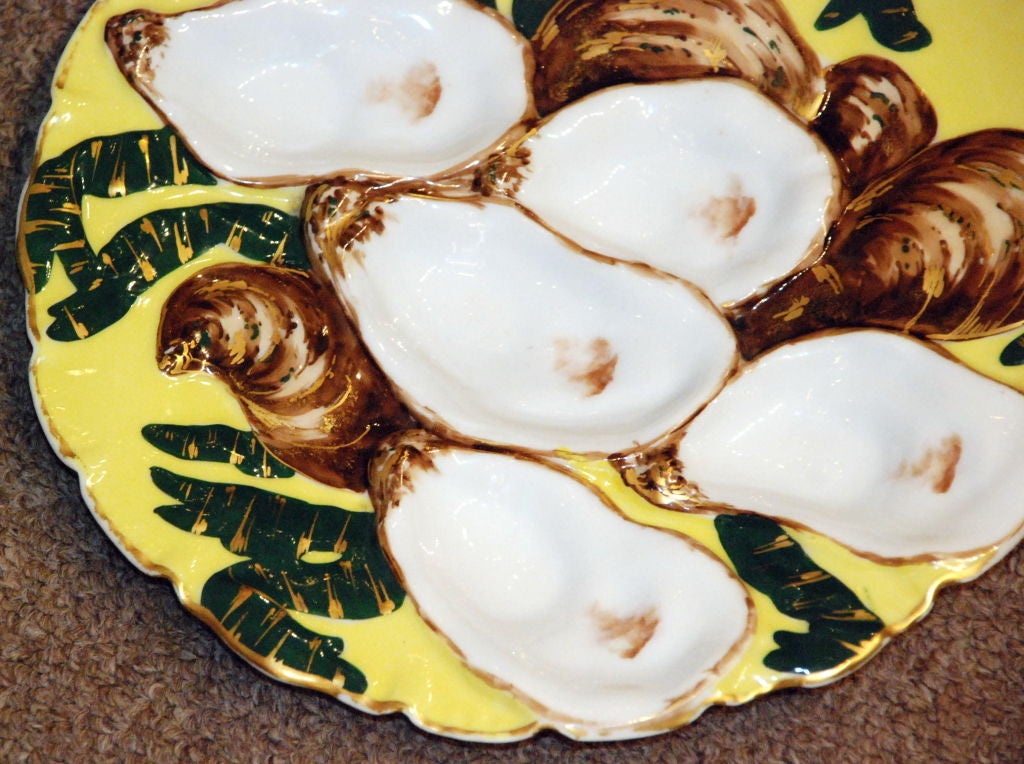 French Antique Limoges Oyster Plate