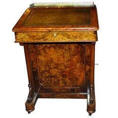 Antique English Burled Walnut Davenport Desk , circa 1870