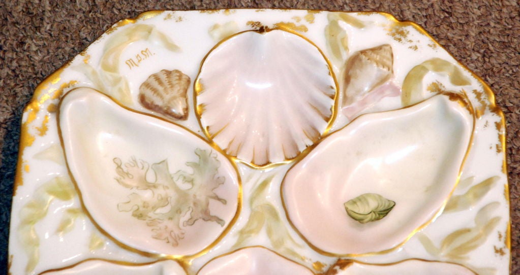 Antique Continental Oyster Plate