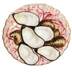 Antique Turkey Pattern Oyster Plate