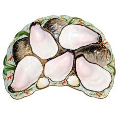 Antique Crescent Shaped Oyster Plate